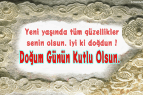 Dantelli doğum günü gif kart