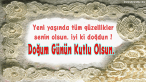 Dantelli doğum günü gif kart