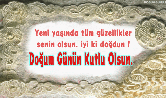 Dantelli doğum günü gif kart