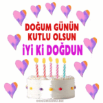 Doğum Günü Kalpli Gif Mesaj