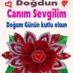 Sevgiliye doğum günü tebrik gif mesaj kırmızı çiçekli