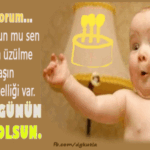 Bebekli doğum günü gif kart