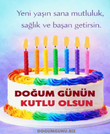 Doğum günün kutlu olsun gif resim pasta